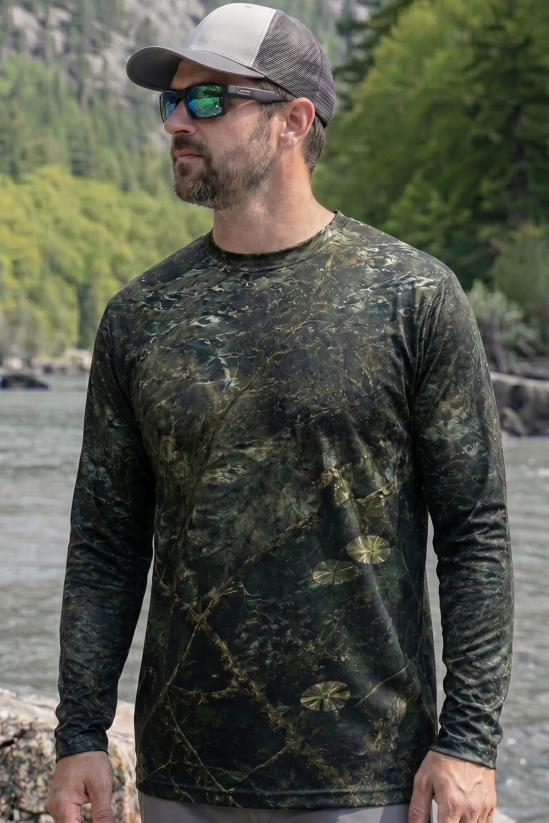 Performance Fishing Long Sleeve - Sunlit Timber Pike - TBT194 lifestyle opposite side