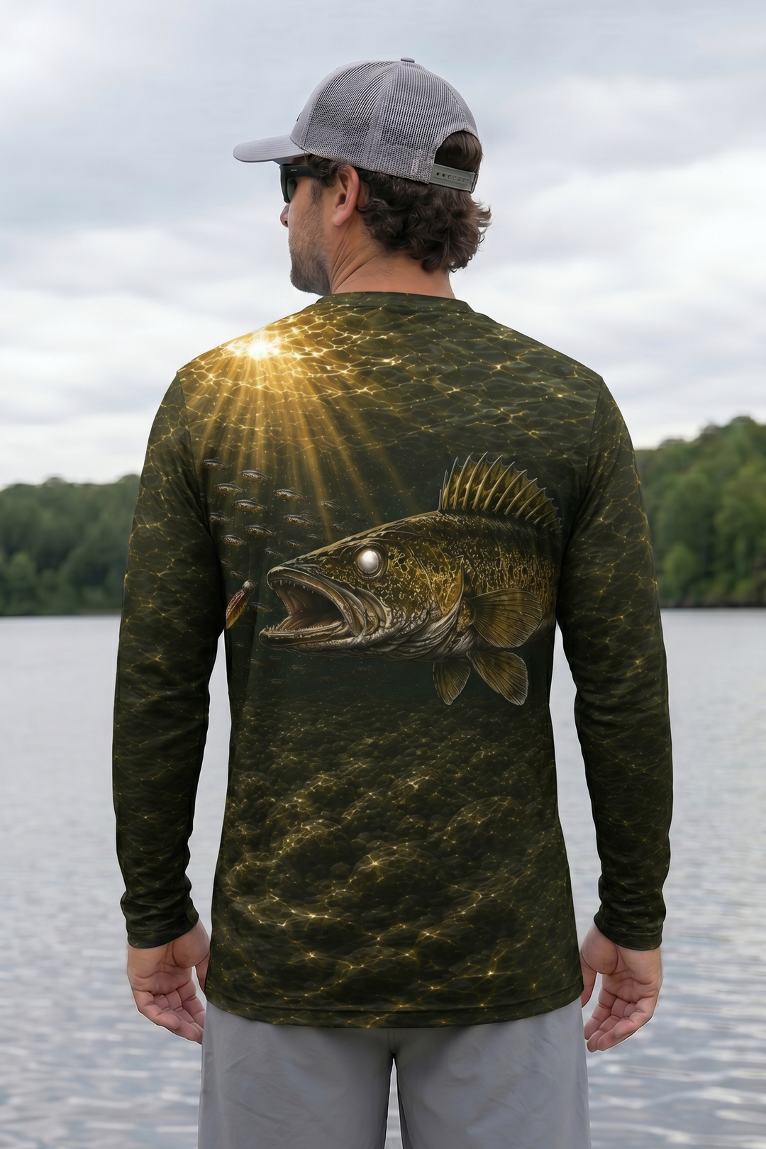Performance Fishing Long Sleeve - Sunray Bottom Walleye - TBT186 lifestyle artwork side