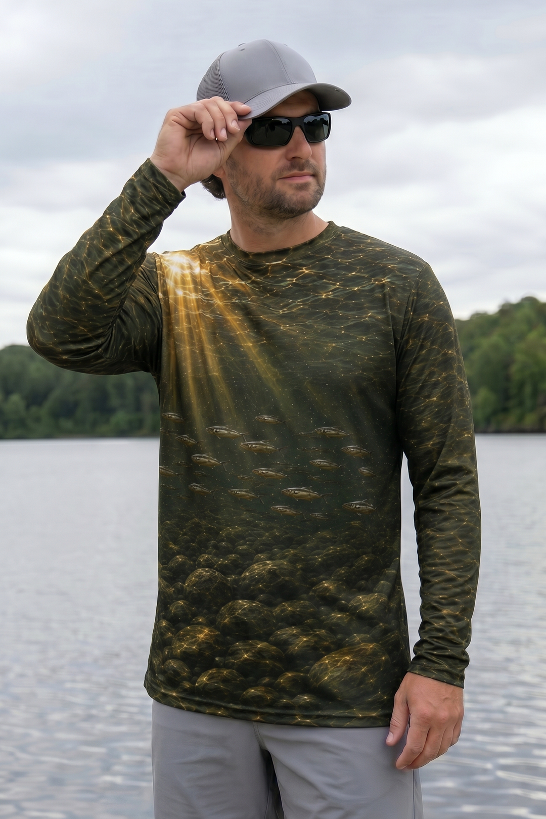 Performance Fishing Long Sleeve - Sunray Bottom Walleye - TBT186 lifestyle opposite side