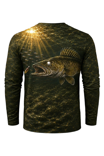 Performance Fishing Long Sleeve - Sunray Bottom Walleye - TBT186 mockup artwork side