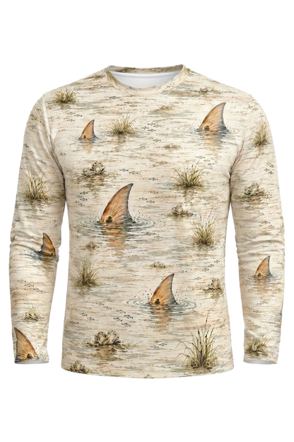 Performance Fishing Long Sleeve - Sunset Flats Redfish Pattern - RP04 mockup artwork side