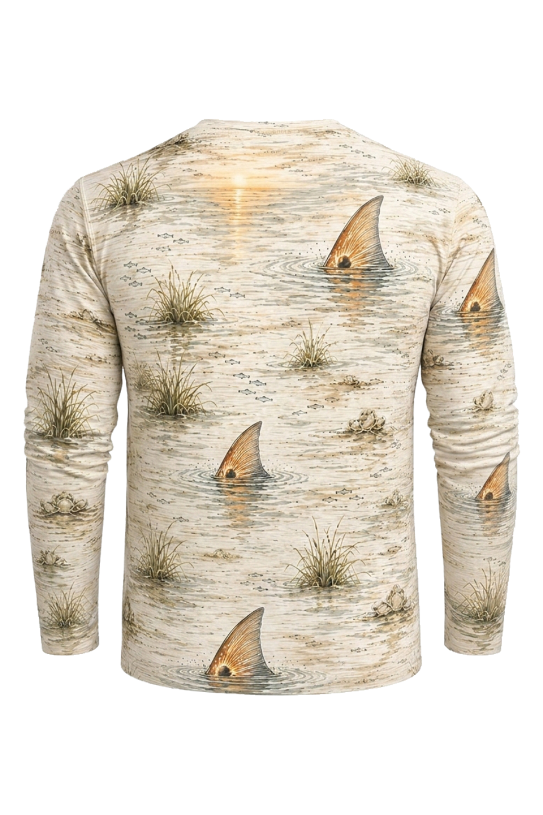 Performance Fishing Long Sleeve - Sunset Flats Redfish Pattern - RP04 mockup opposite side