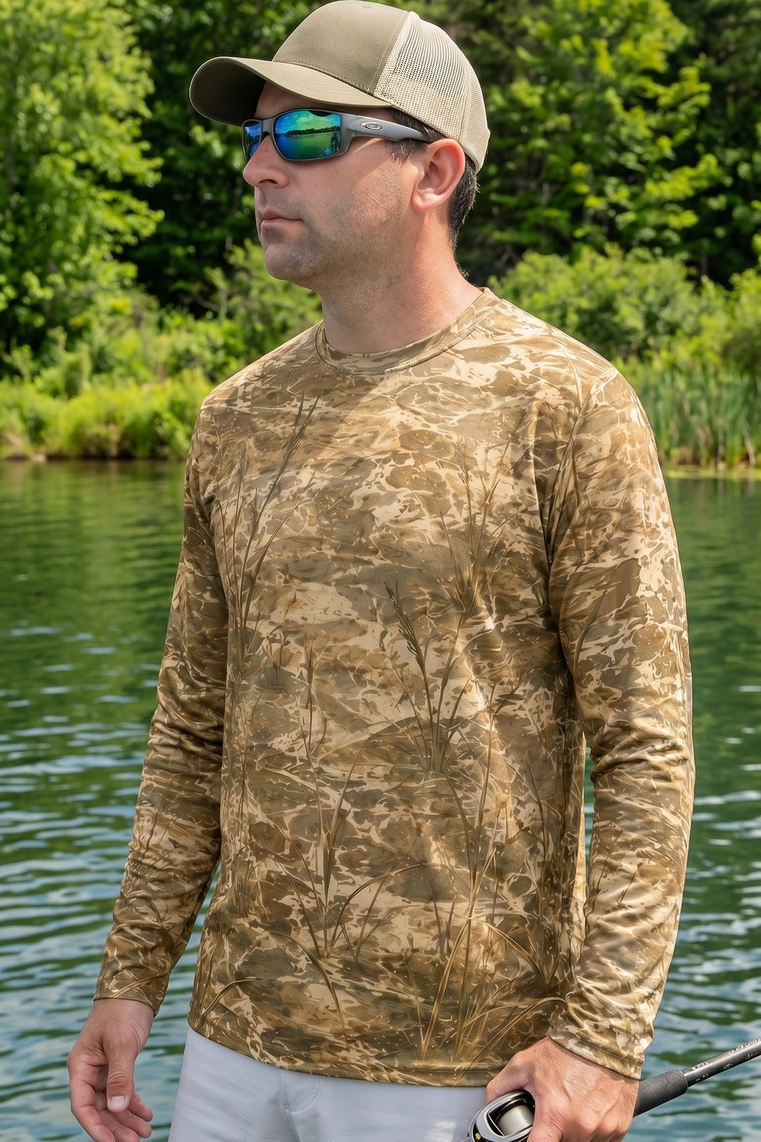 Performance Fishing Long Sleeve - Sunset Marsh Speckled Trout - RT05 lifestyle opposite side