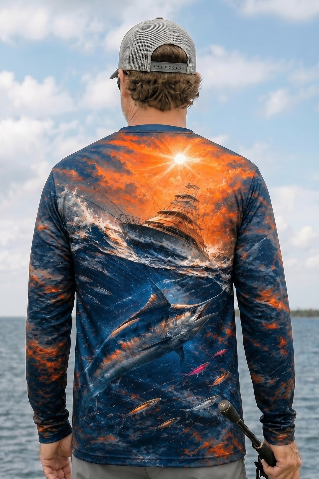 Performance Fishing Long Sleeve - Sunset Trolling Marlin - RS07 lifestyle artwork side