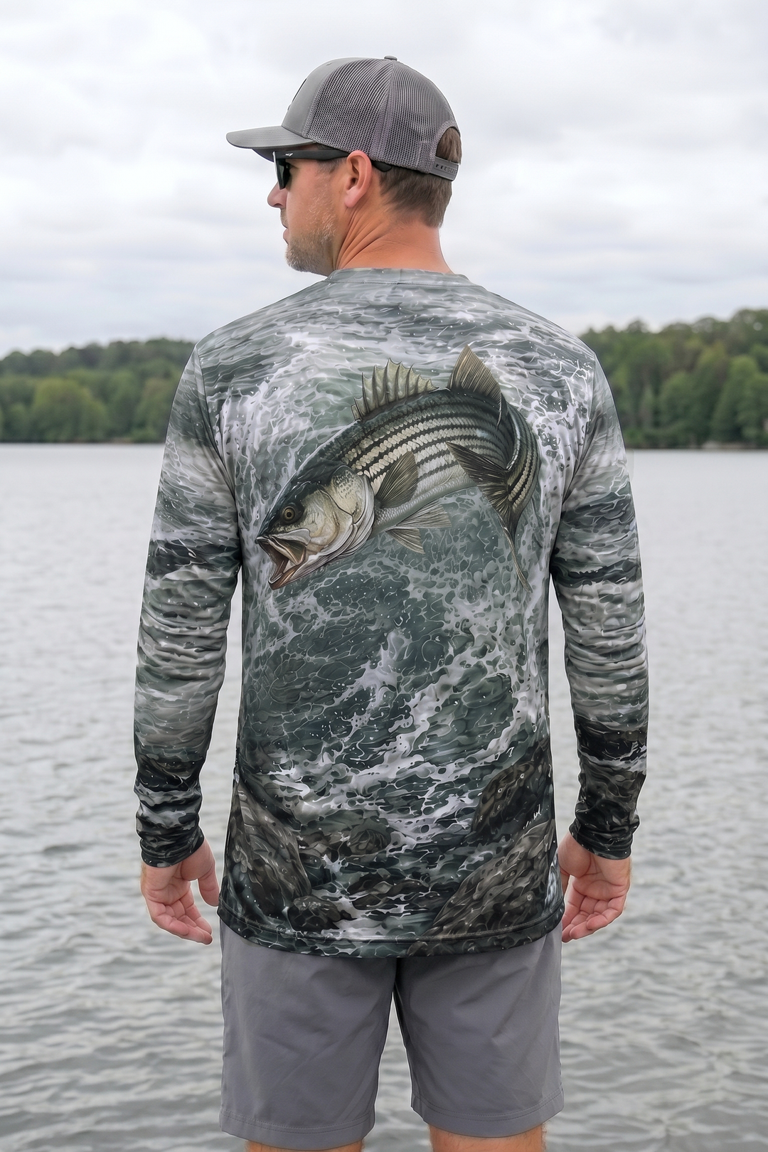Performance Fishing Long Sleeve - Surge Striped Bass - AOF120 image 2