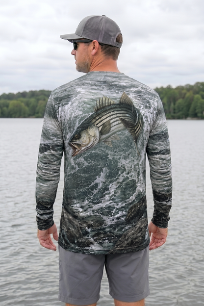 Performance Fishing Long Sleeve - Surge Striped Bass - AOF120 image 2