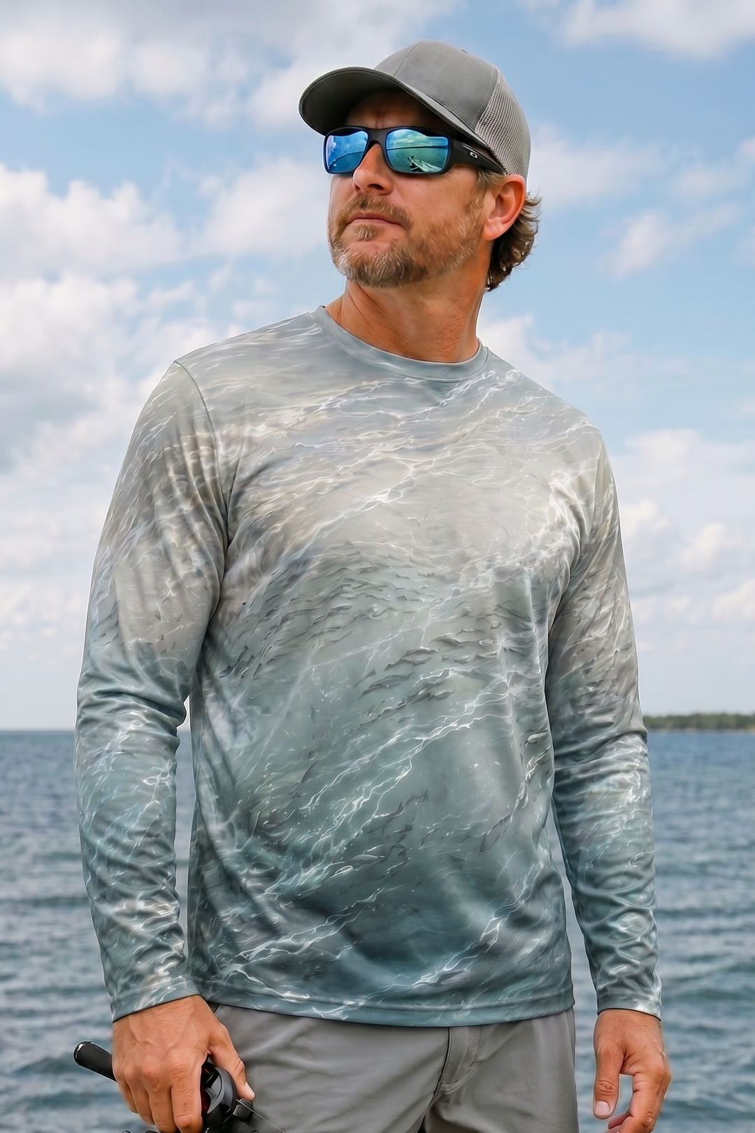 Performance Fishing Long Sleeve - Tarpon Silver Surge - AOF58 lifestyle opposite side