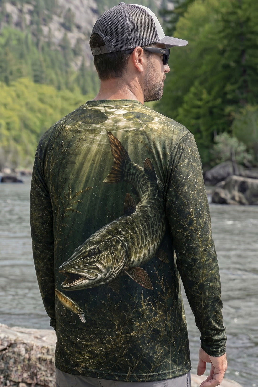 Performance Fishing Long Sleeve - The Follow Musky - RM08 lifestyle artwork side