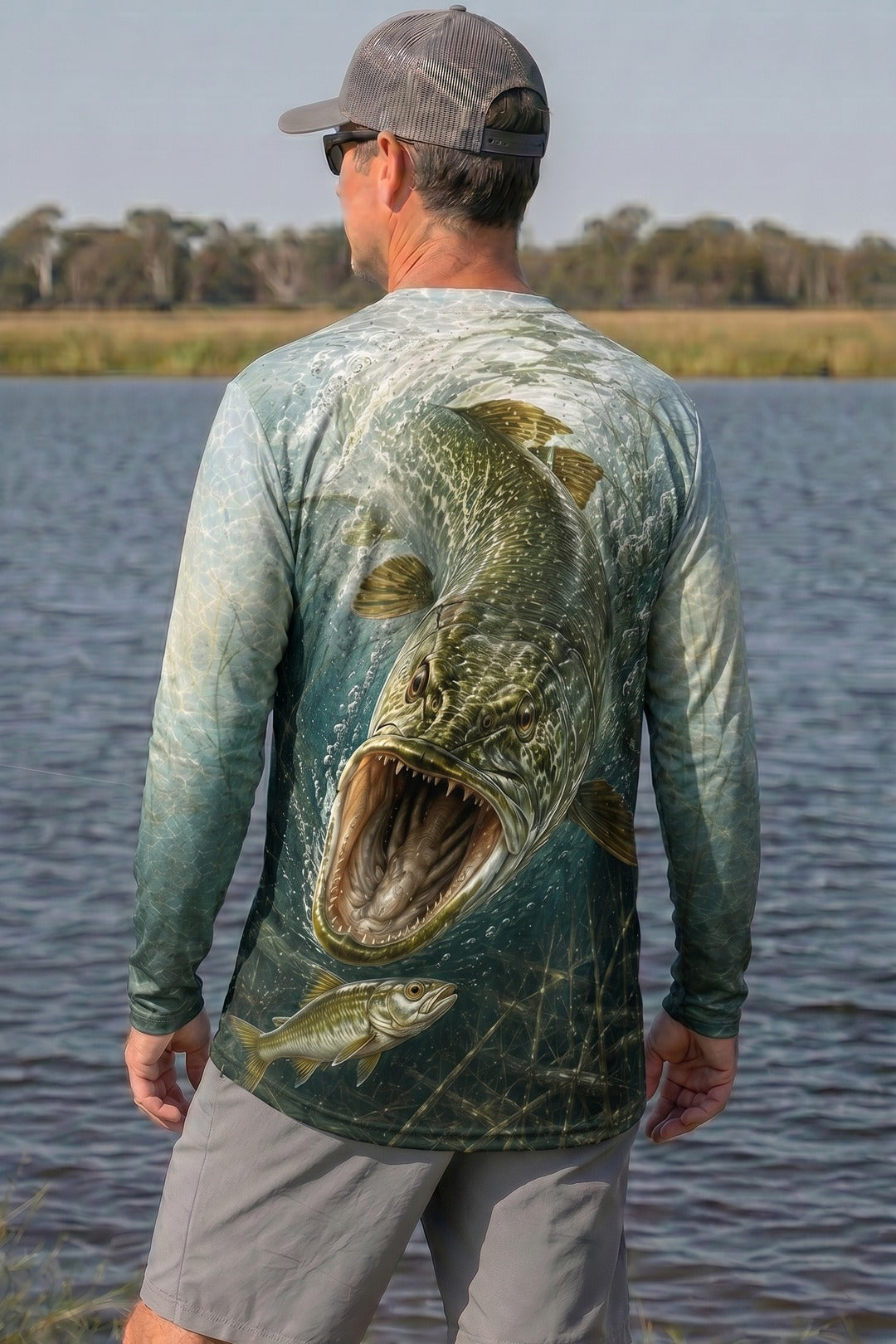 Performance Fishing Long Sleeve - Topwater One Bite Pike - RNP06 lifestyle artwork side