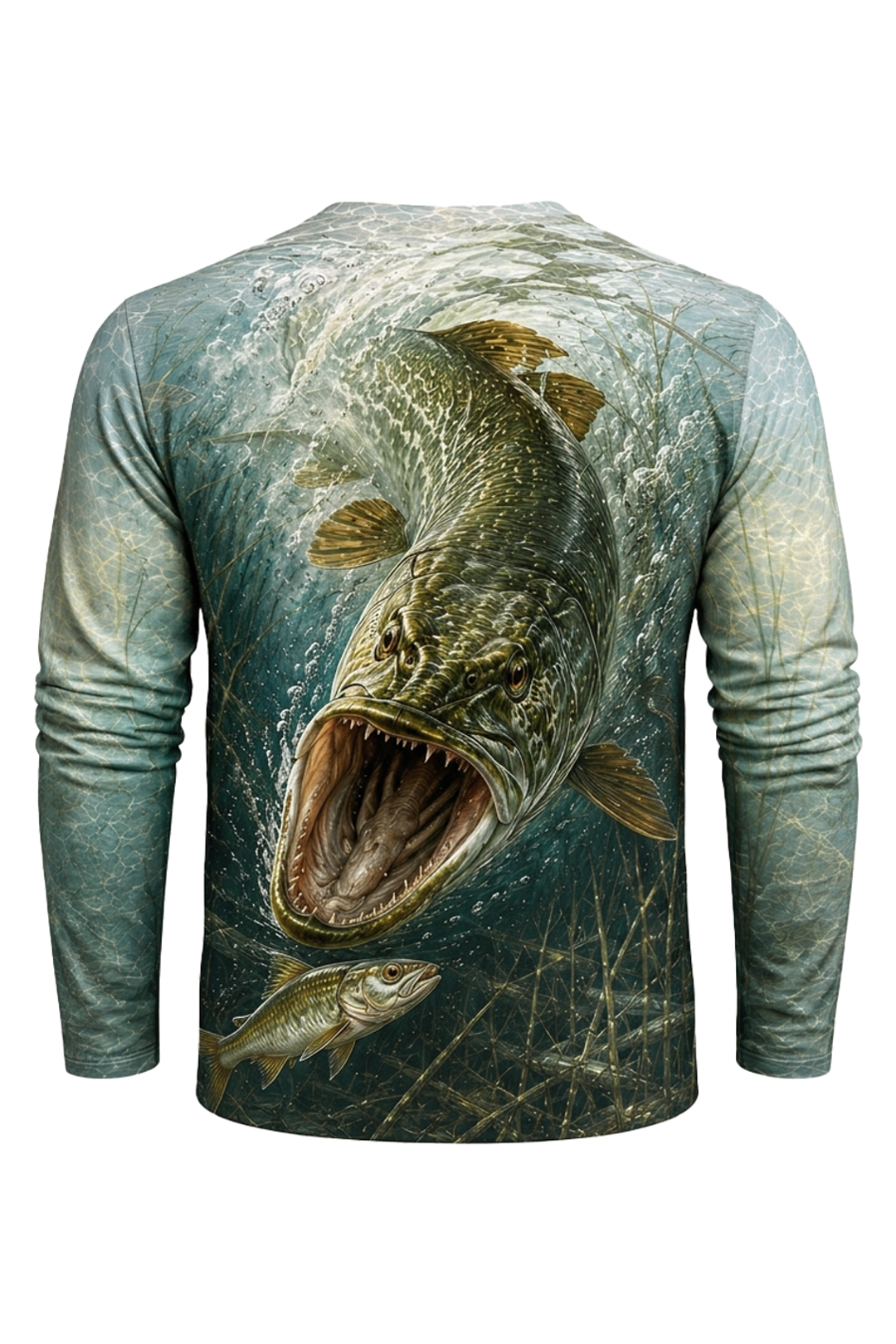 Performance Fishing Long Sleeve - Topwater One Bite Pike - RNP06 mockup artwork side