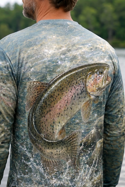 Performance Fishing Long Sleeve - Trout Freestone Drift - AOF51 lifestyle artwork zoom
