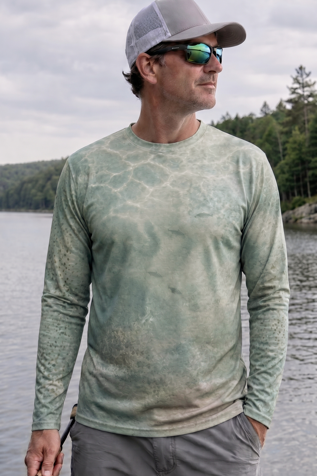 Performance Fishing Long Sleeve - Trout Mistwater Glide - AOF50 lifestyle opposite side