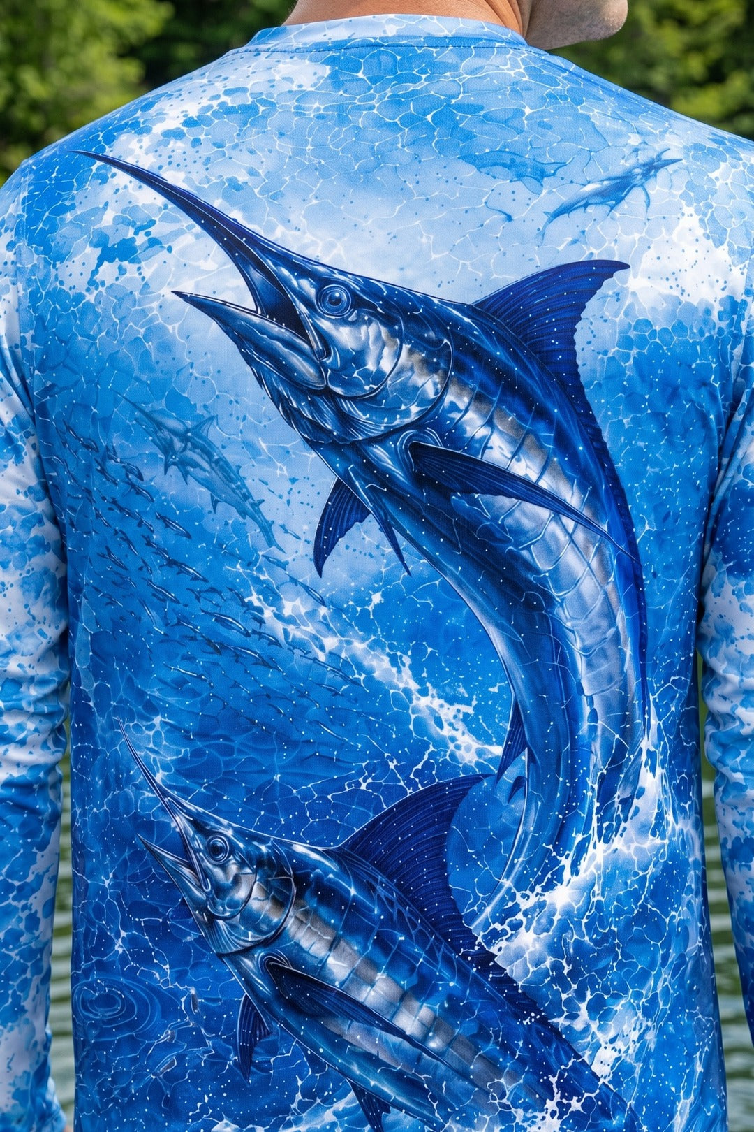 Performance Fishing Long Sleeve - Twin Blue Marlin Surge - RS12 lifestyle artwork zoom
