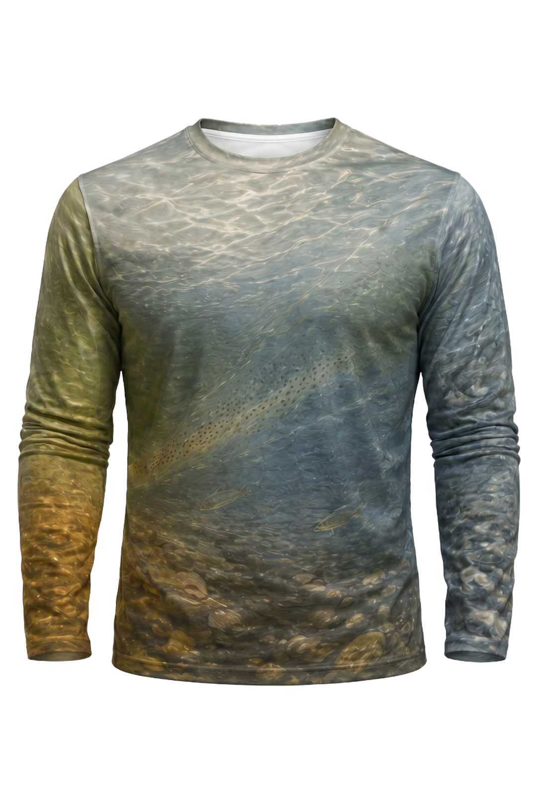 Performance Fishing Long Sleeve - Twin Current Brown - AOF69 mockup opposite side