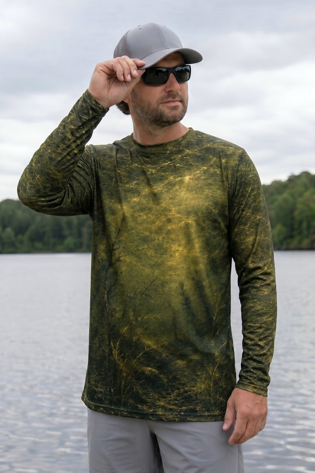 Performance Fishing Long Sleeve - Under the Boat Walleye Strike - RW16 lifestyle opposite side