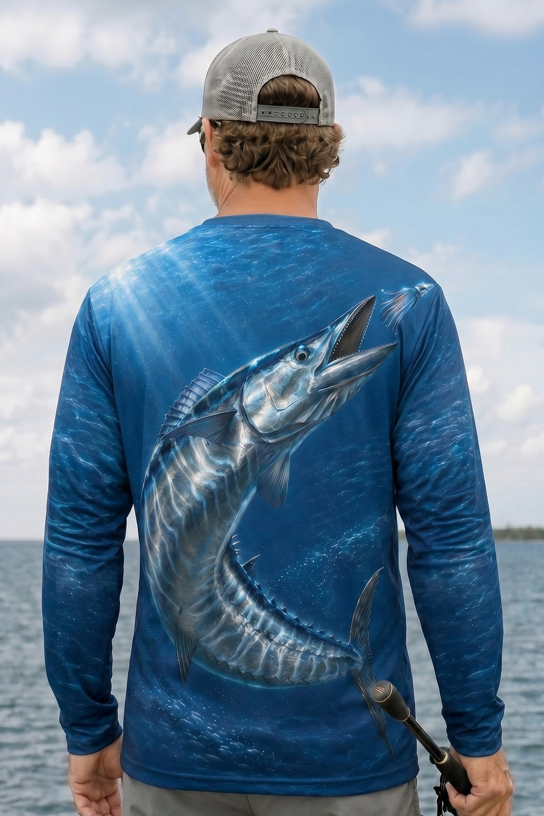 Performance Fishing Long Sleeve - Wahoo Bluewater Strike - AOF49 lifestyle artwork side