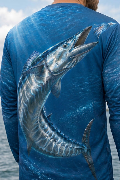 Performance Fishing Long Sleeve - Wahoo Bluewater Strike - AOF49 lifestyle artwork zoom