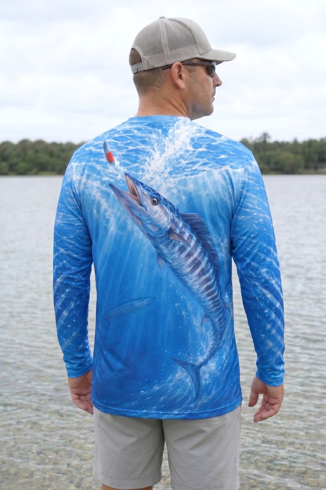 Performance Fishing Long Sleeve - Wahoo Strike Column - AOF115 lifestyle artwork side