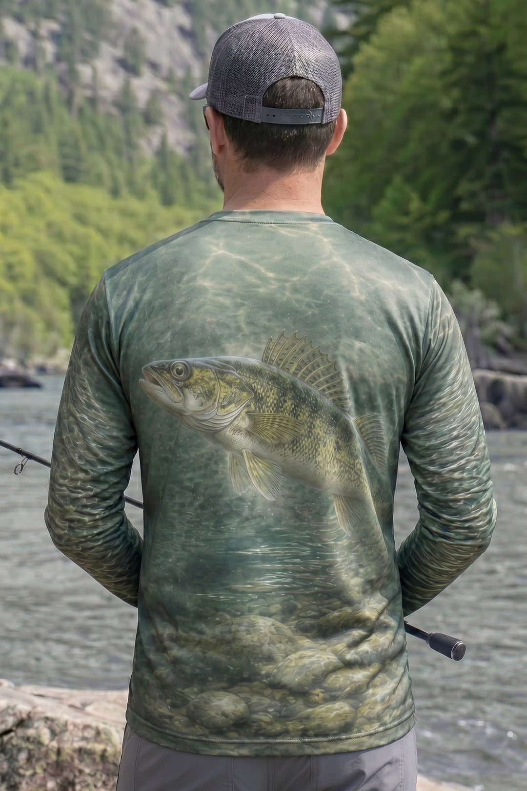 Performance Fishing Long Sleeve - Walleye NI - AOF62 lifestyle artwork side