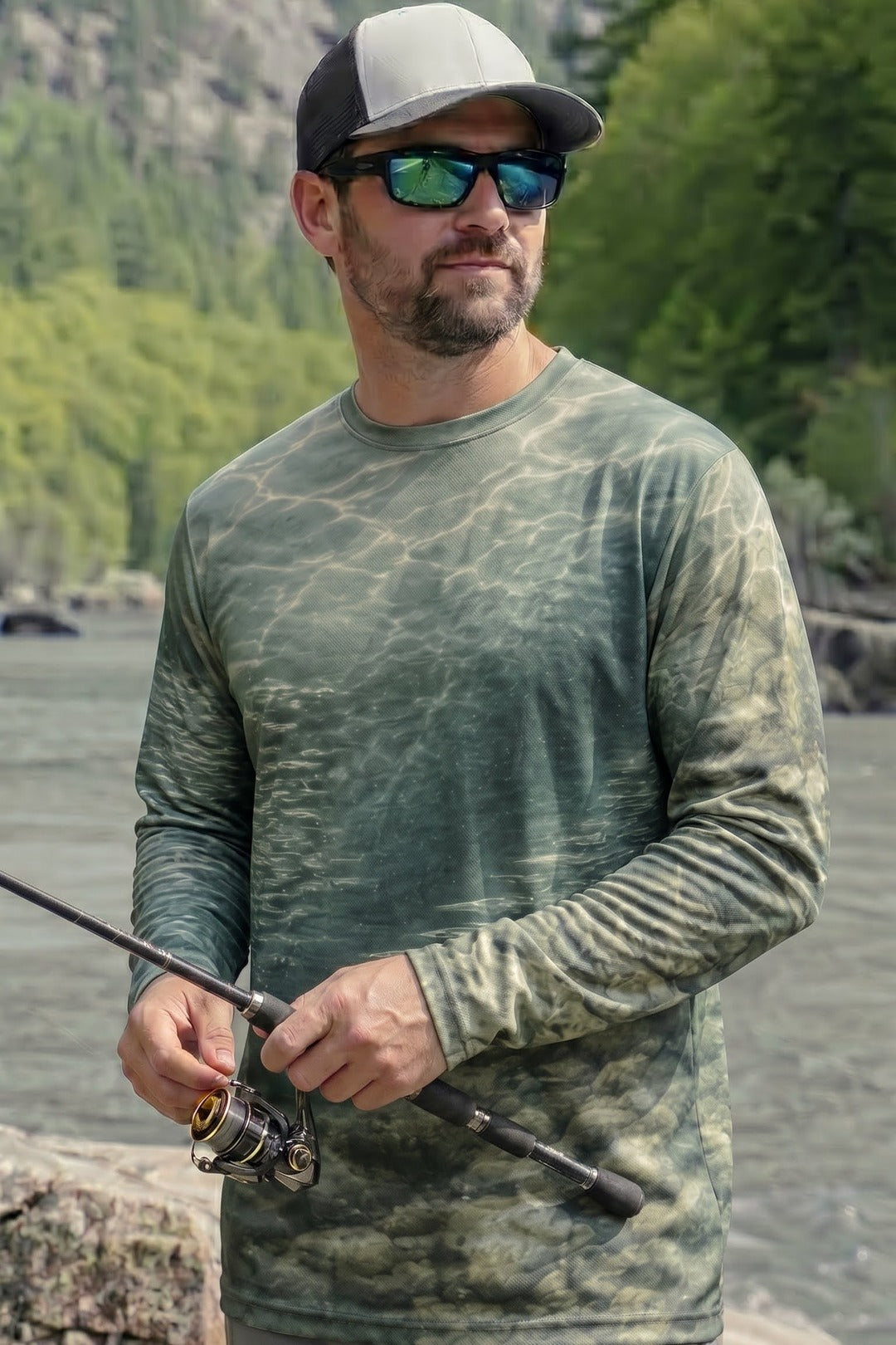 Performance Fishing Long Sleeve - Walleye NI - AOF62 lifestyle opposite side