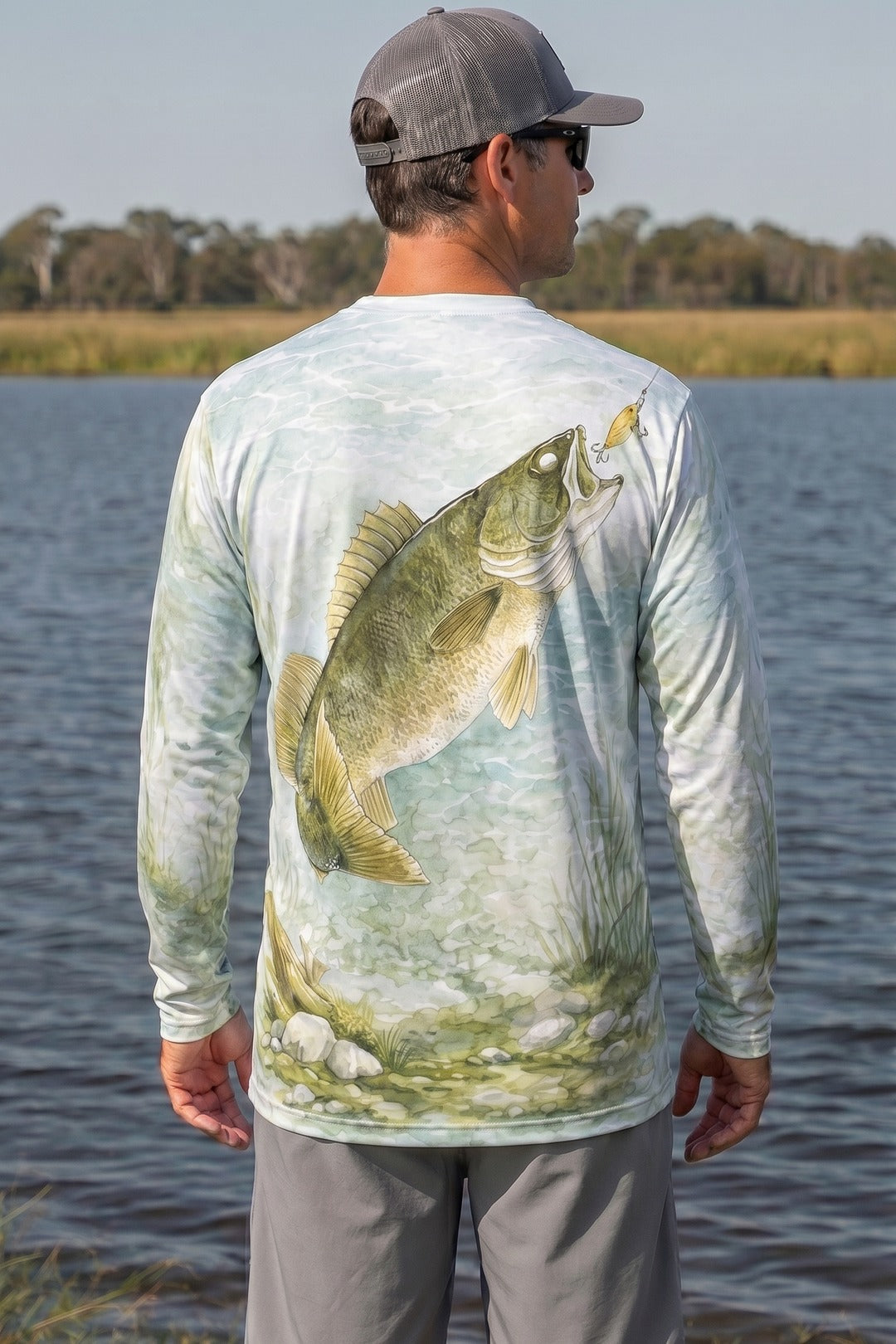 Performance Fishing Long Sleeve - Walleye Stillwater - AOF99 lifestyle artwork side