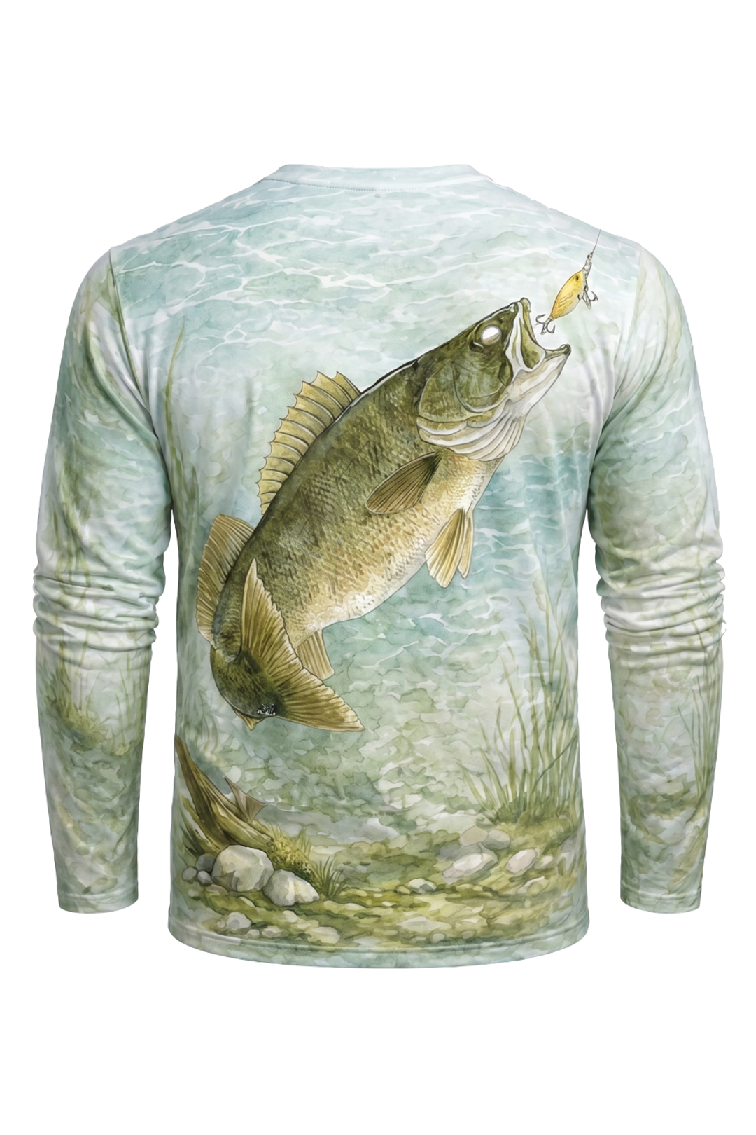 Performance Fishing Long Sleeve - Walleye Stillwater - AOF99 mockup artwork side