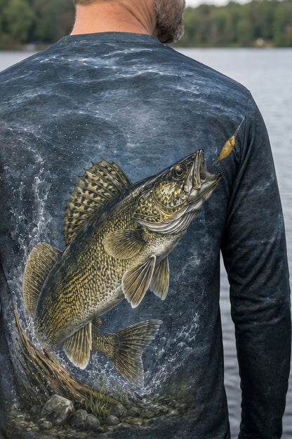 Performance Fishing Long Sleeve - Walleye Strike - AOF59 lifestyle artwork zoom