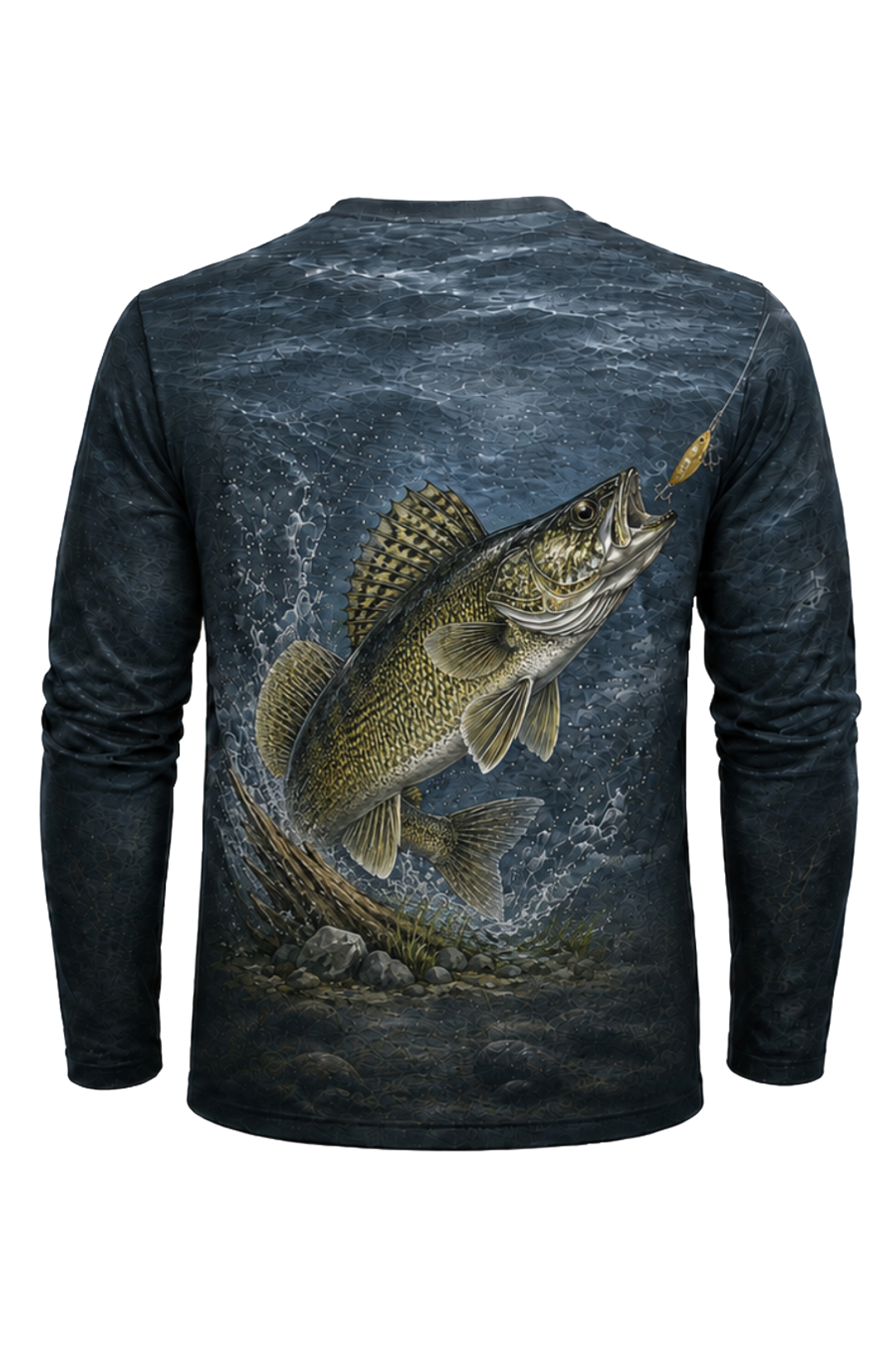 Performance Fishing Long Sleeve - Walleye Strike - AOF59 mockup artwork side