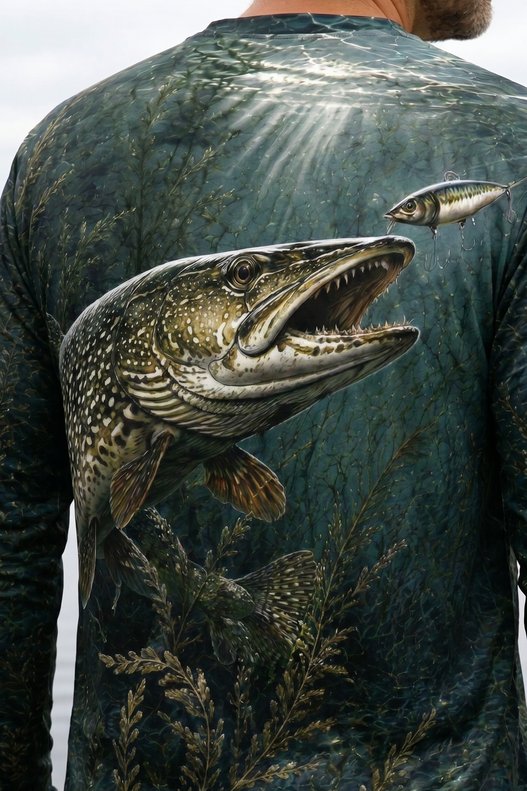 Performance Fishing Long Sleeve - Weedbed Ambush Pike - TBT191 lifestyle artwork zoom