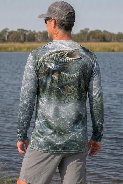Performance Fishing Long Sleeve - Weedbed Strike Muskie - TBT199 lifestyle artwork side