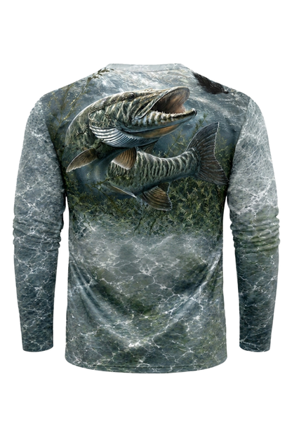 Performance Fishing Long Sleeve - Weedbed Strike Muskie - TBT199 mockup artwork side