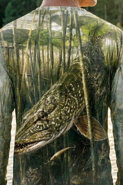 Performance Fishing Long Sleeve - Weedline Follow Pike - RNP05 lifestyle artwork zoom