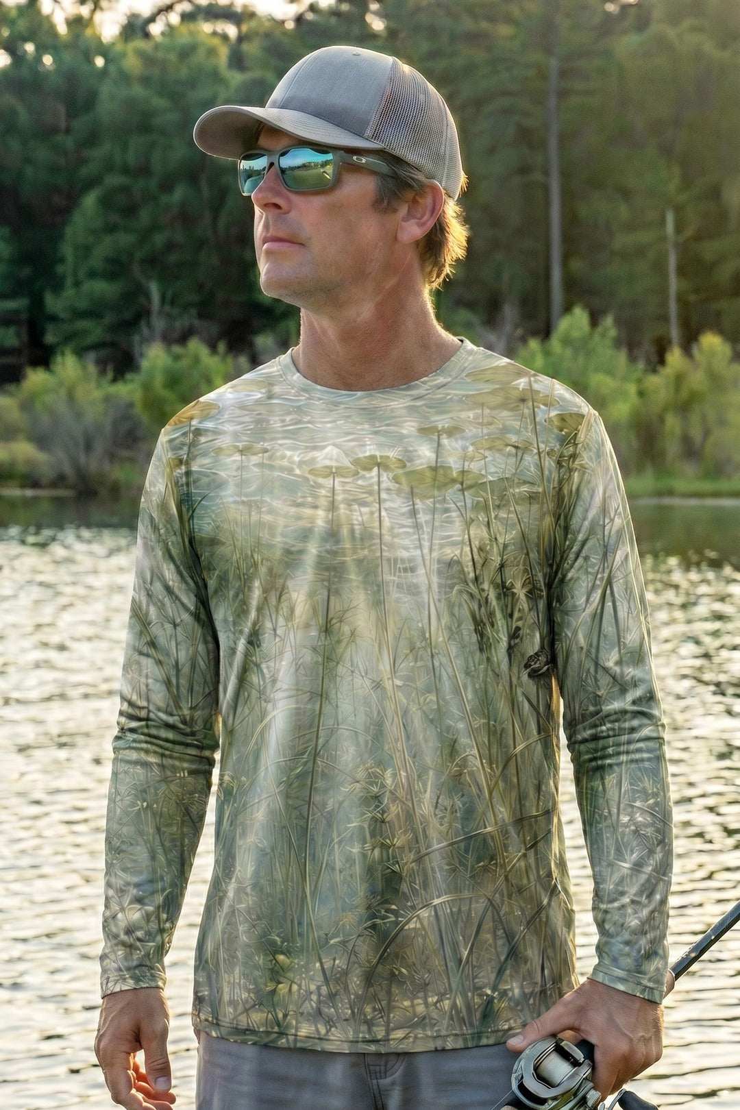 Performance Fishing Long Sleeve - Weedline Follow Pike - RNP05 lifestyle opposite side