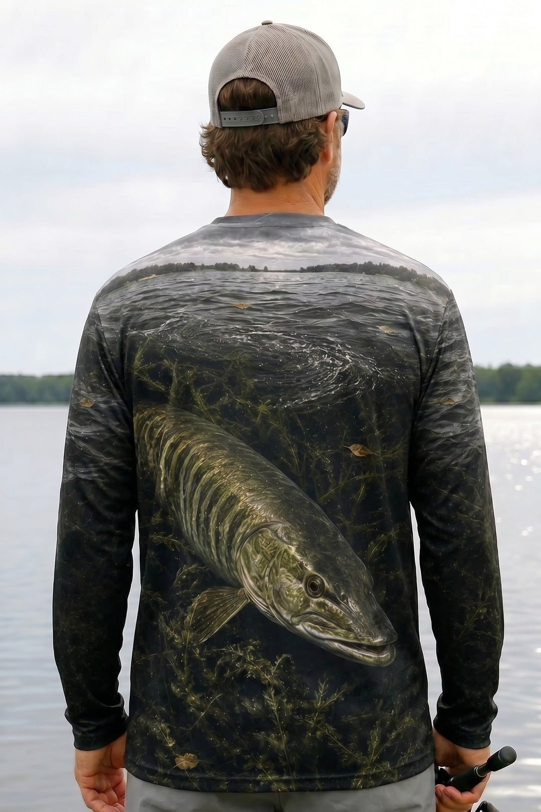 Performance Fishing Long Sleeve - Weedline Phantom Musky - RM02 lifestyle artwork side