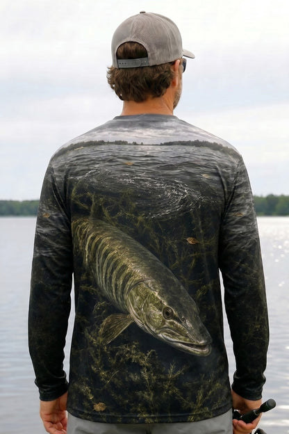 Performance Fishing Long Sleeve - Weedline Phantom Musky - RM02 lifestyle artwork side