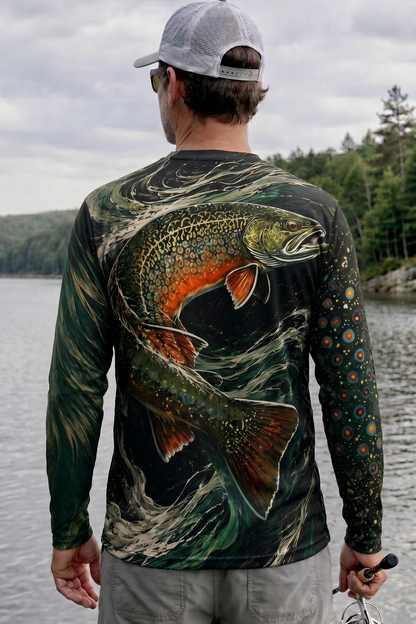 Performance Fishing Long Sleeve - Whirlpool Brook Trout - TBT179 lifestyle artwork side