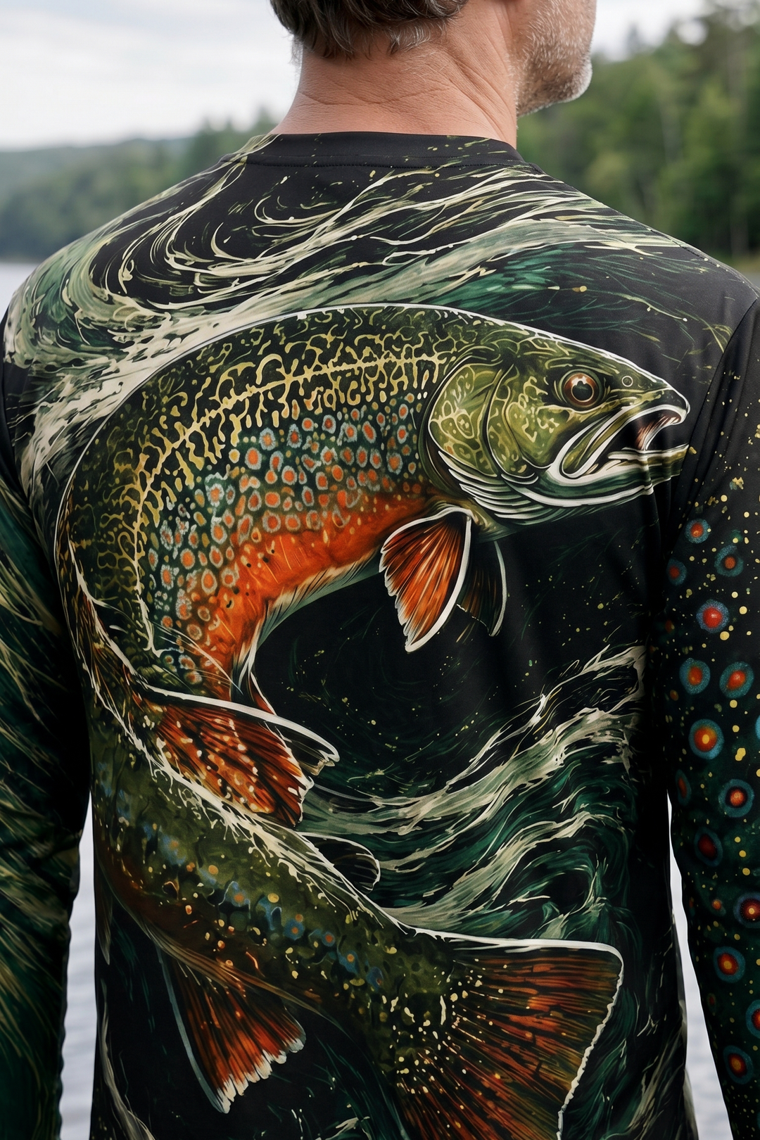 Performance Fishing Long Sleeve - Whirlpool Brook Trout - TBT179 lifestyle artwork zoom