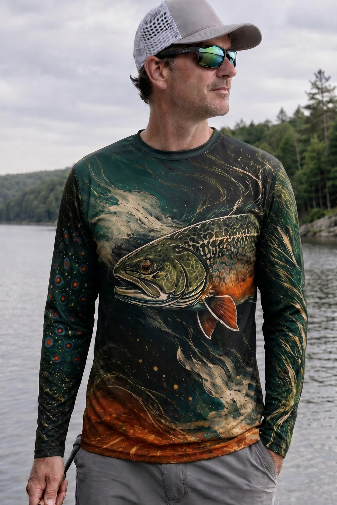 Performance Fishing Long Sleeve - Whirlpool Brook Trout - TBT179 lifestyle opposite side