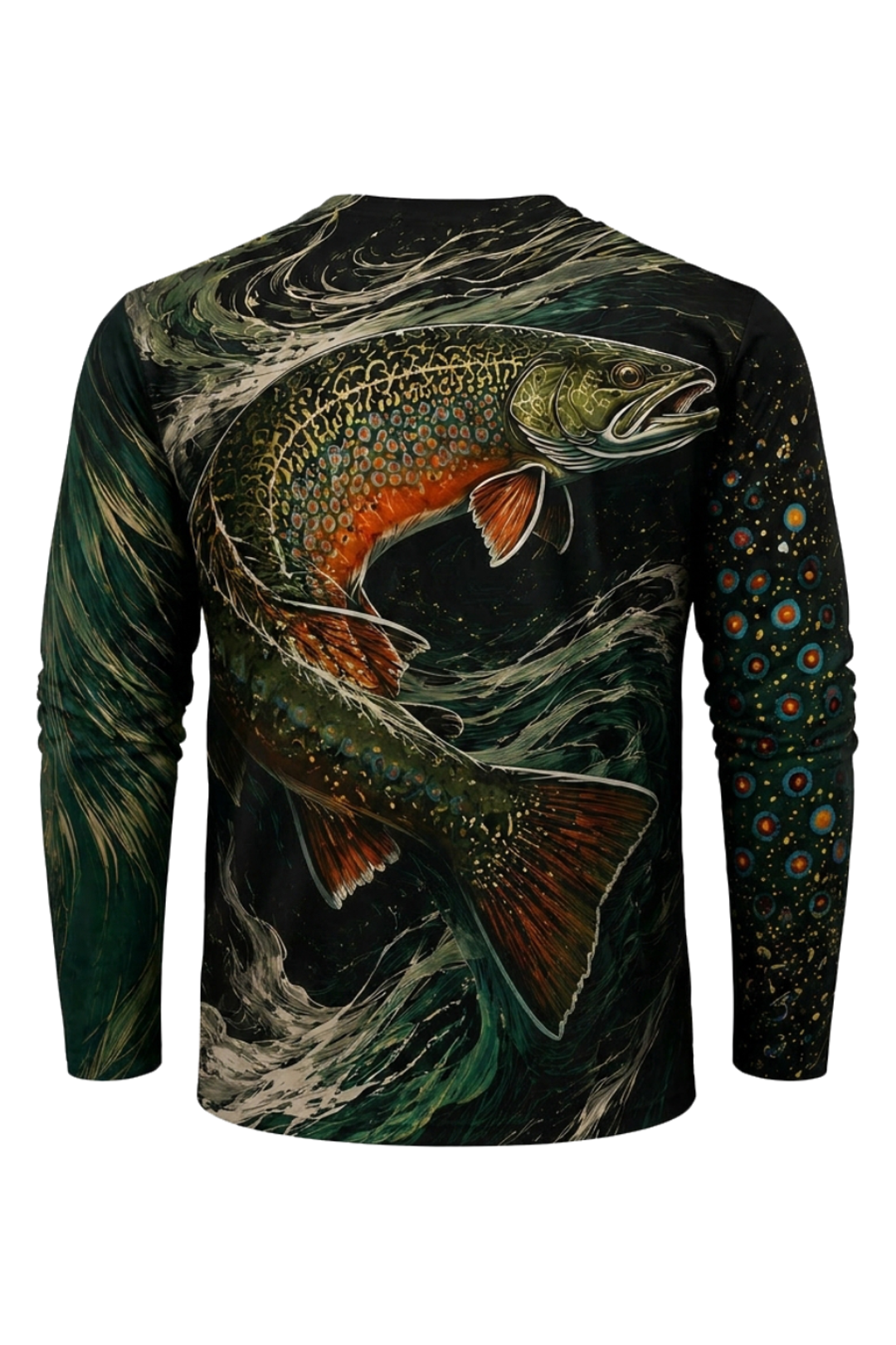 Performance Fishing Long Sleeve - Whirlpool Brook Trout - TBT179 mockup artwork side