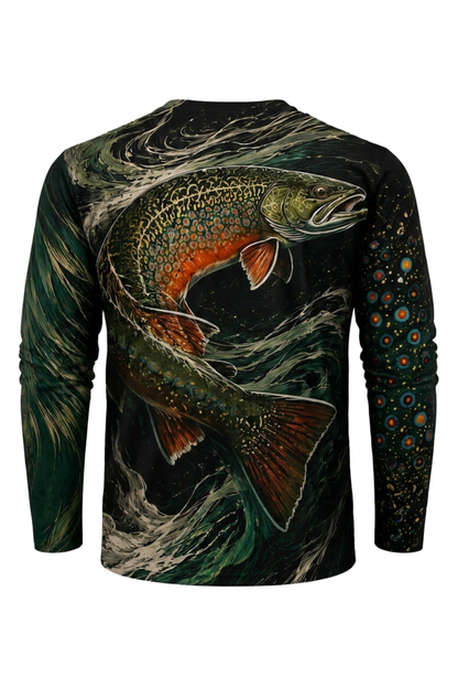 Performance Fishing Long Sleeve - Whirlpool Brook Trout - TBT179 mockup artwork side