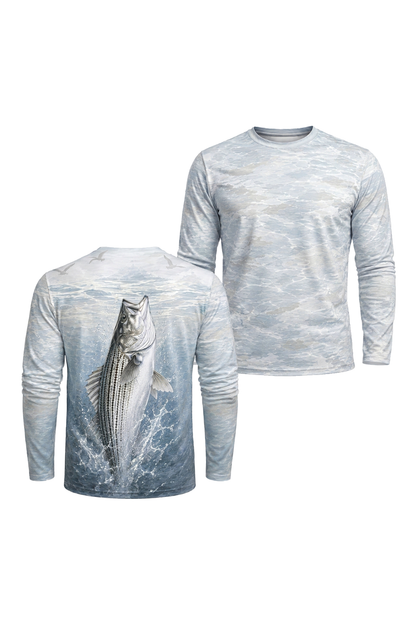 Performance Fishing Long Sleeve - Whitewater Leap Striper - TBT209 image 1