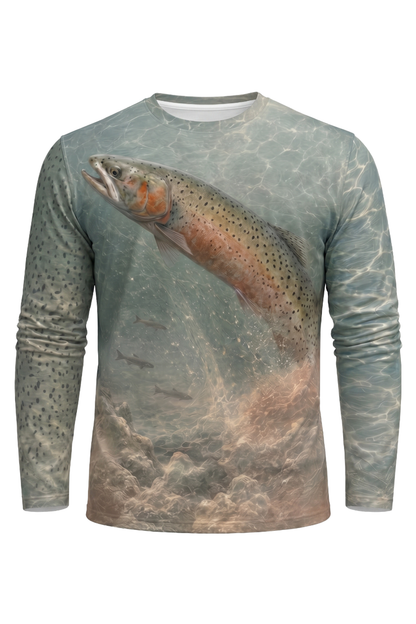 Performance Fishing Long Sleeve - Wild Cutthroat Trout - AOF85 mockup artwork side
