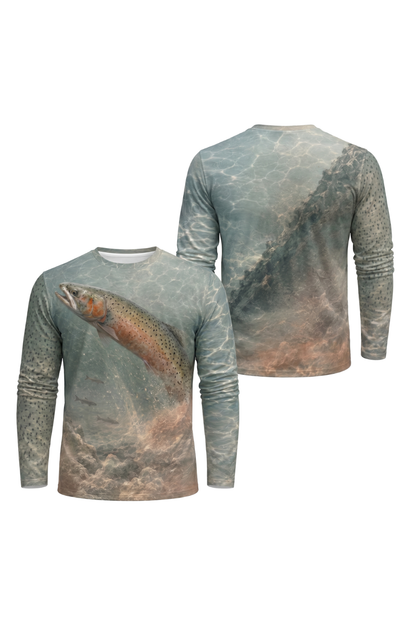 Performance Fishing Long Sleeve - Wild Cutthroat Trout - AOF85 two shirts front artwork