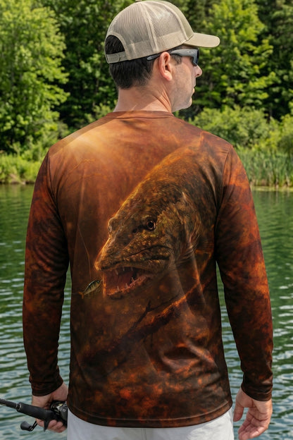 Performance Hunting Long Sleeve - Autumn Bottomland Pike - TBT138 lifestyle artwork side