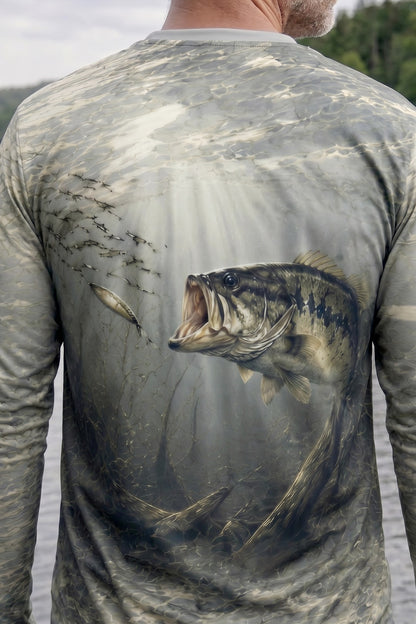 Performance Hunting Long Sleeve - Foggy River Bass - TBT139 lifestyle artwork zoom