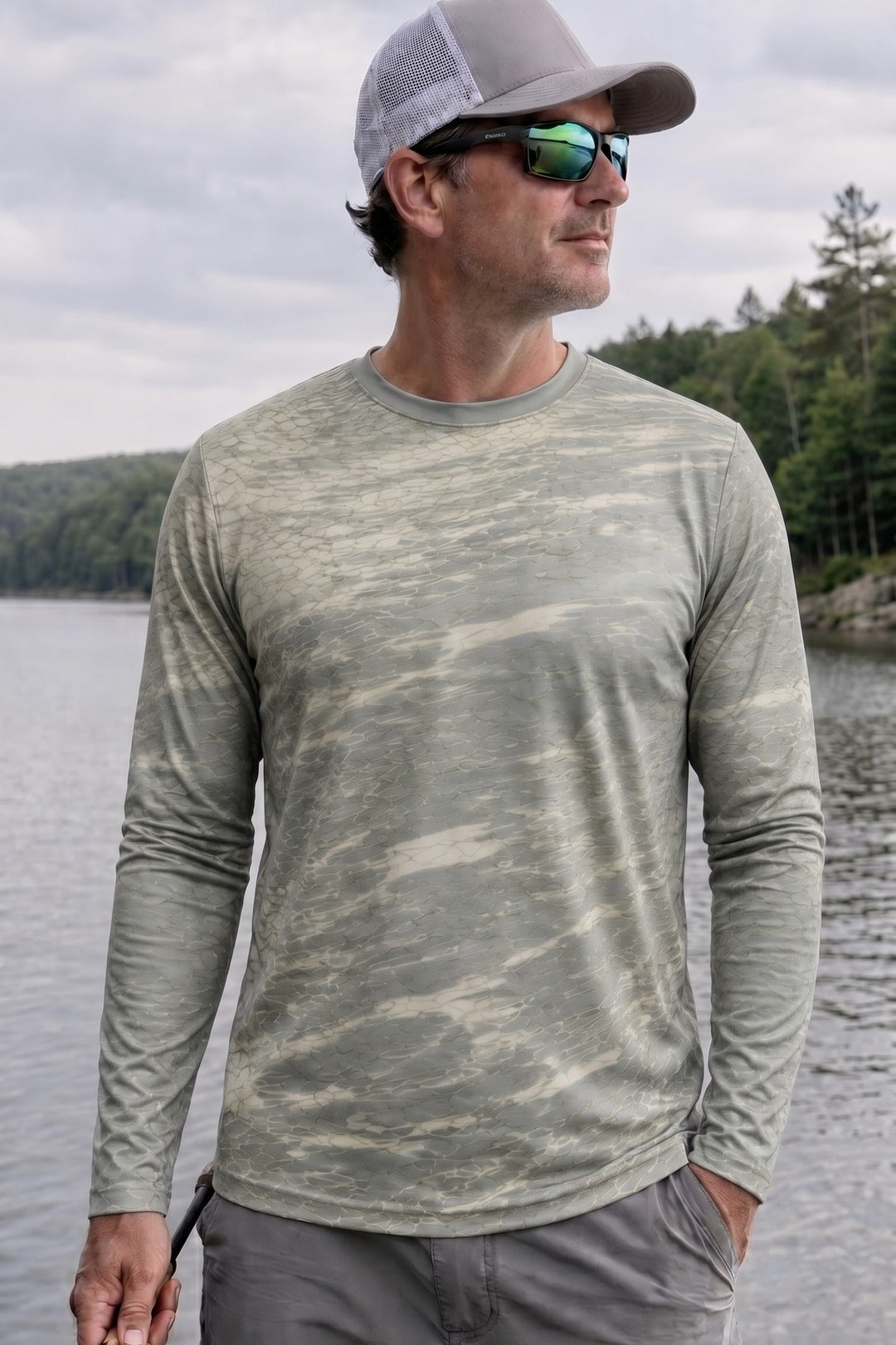 Performance Hunting Long Sleeve - Foggy River Bass - TBT139 lifestyle opposite side