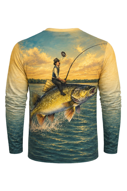 Performance Hunting Long Sleeve - Golden Ride Fishing - TBT151 mockup artwork side