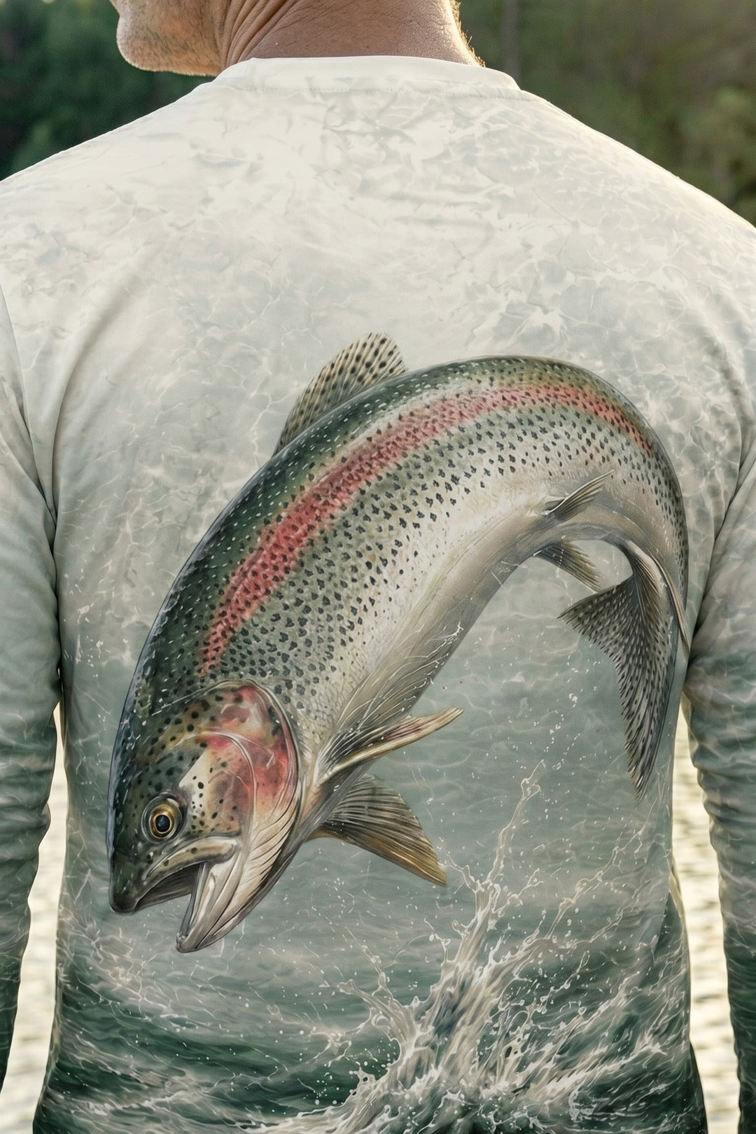 Performance Hunting Long Sleeve - Misty Rapids Trout - TBT145 lifestyle artwork zoom