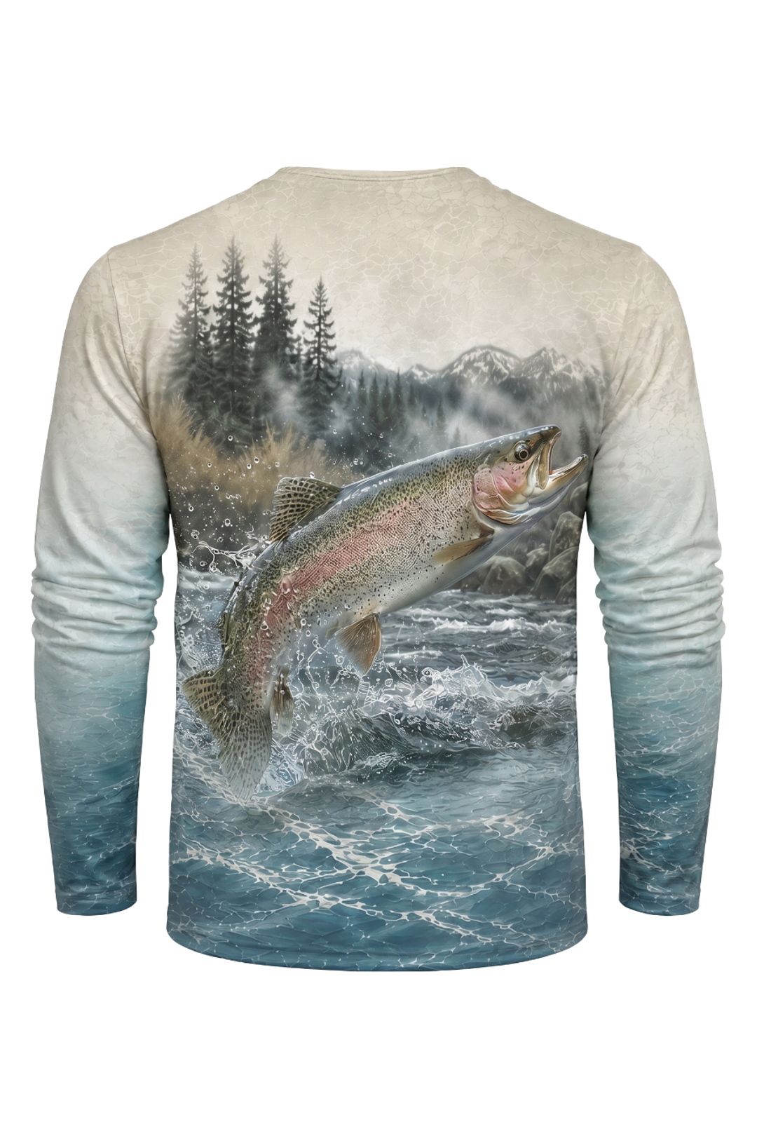 Performance Hunting Long Sleeve - Misty Rapids Trout - TBT146 mockup artwork side