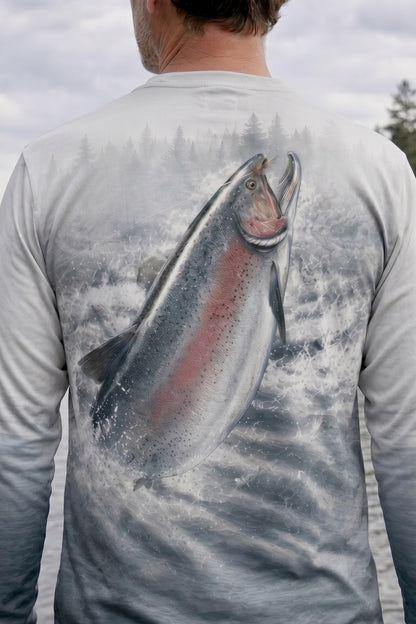 Performance Hunting Long Sleeve - Misty Rapids Trout - TBT148 lifestyle artwork zoom